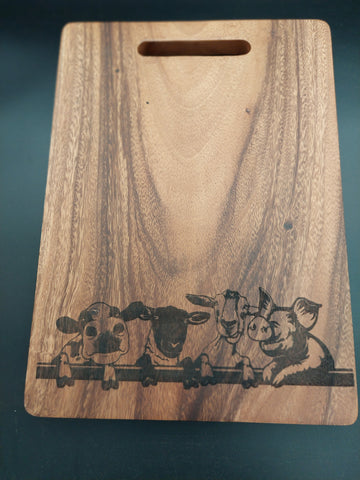 Chopping Board Medium - Cow, Sheep,Goat and Pig