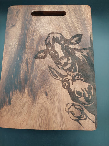 Chopping Board Medium - Cow, Donkey and Duck