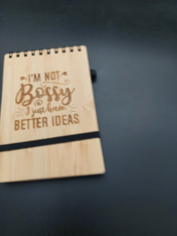 Bamboo notepad small - I'm not bossy...