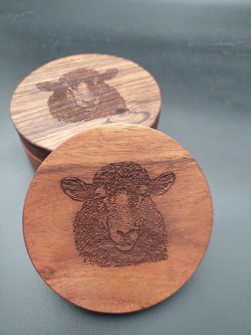 Acacia Coaster - Set of 4 - Sheeps Head