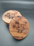 Acacia Coaster - Set of 4 - Cartoon Cow