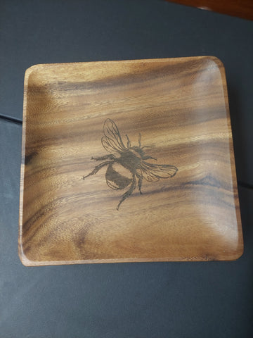 Square plate - Bee