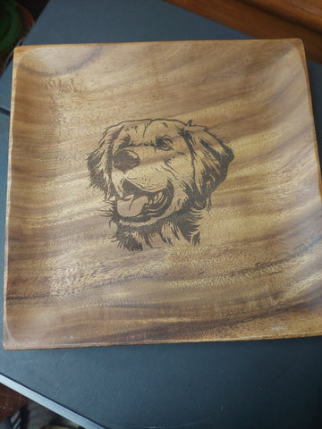 Square plate - Dog