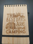 Bamboo notepad small - The best days are spent camping