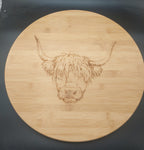Bamboo Lazy Susan - Highland Cow