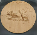 Bamboo Lazy Susan - Stag in Forest