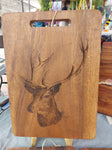 Chopping Board Large - Large stag head.